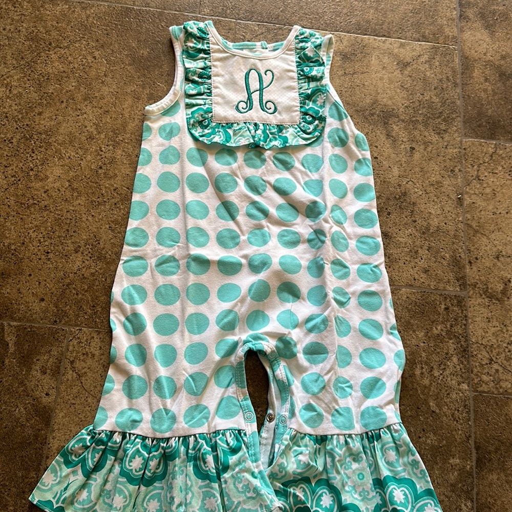 Monogrammed “A” Romper